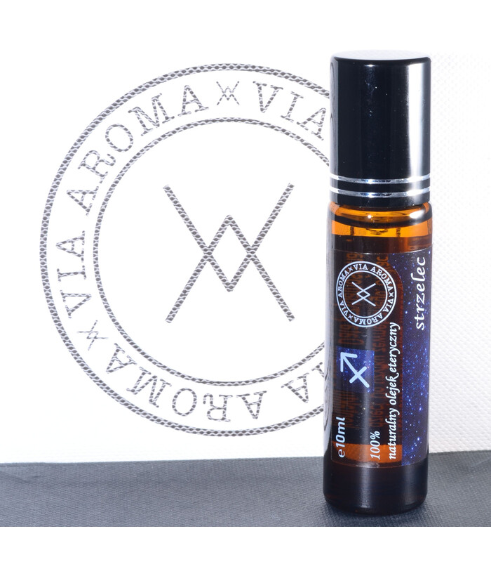 Mieszanka naturalnych olejków eterycznych dla znaku zodiaku "STRZELEC" w roll-onie