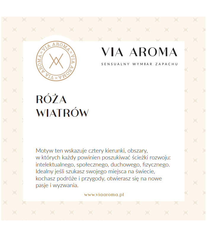 Bransoletka pachnąca RÓŻA WIATRÓW pozłacana na obręczy