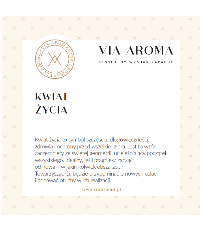 Bransoletka pachnąca KWIAT ŻYCIA pozłacana na pasku