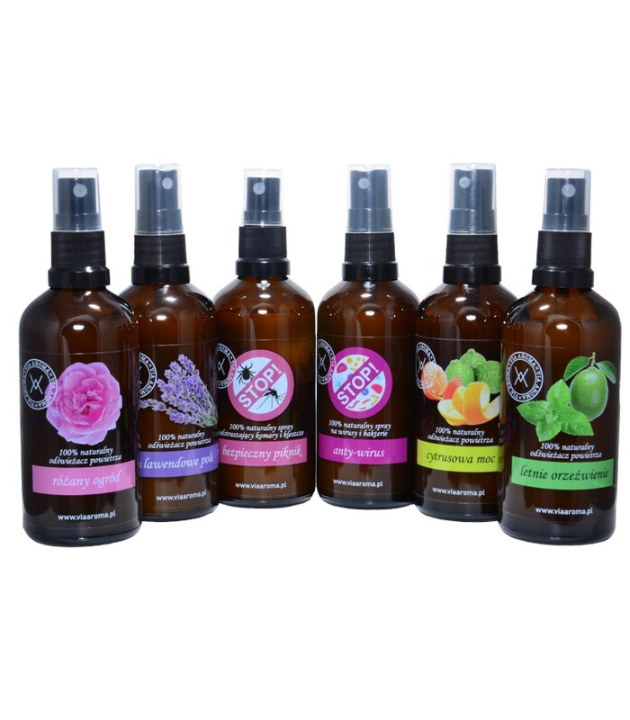 Zestaw spray odświeżający powietrze na bazie naturalnych olejków eterycznych (6-pak)